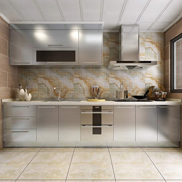 Livelynine - Papel tapiz autoadhesivo de níquel cepillado para despegar y pegar de 15,8" x 78,8 " - Quierox - Tienda Online