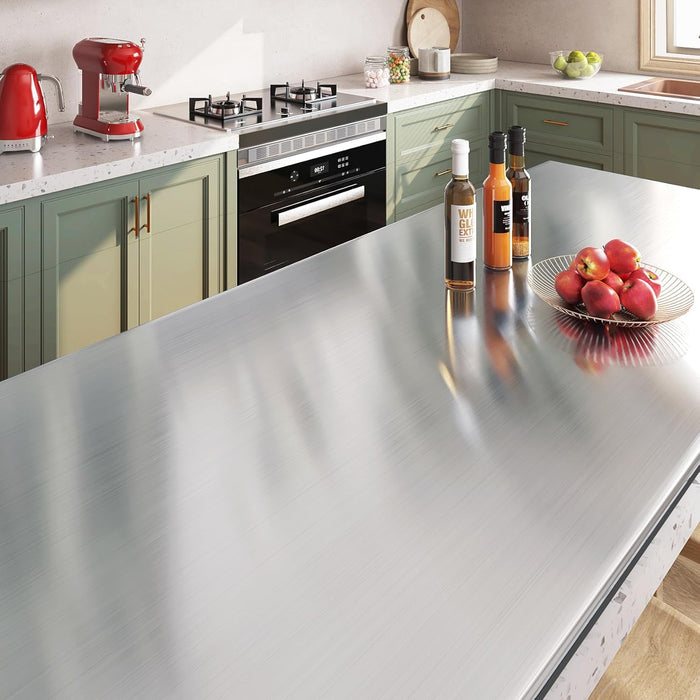 Livelynine - Papel tapiz autoadhesivo de níquel cepillado para despegar y pegar de 15,8" x 78,8 " - Quierox - Tienda Online