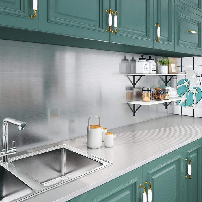 Livelynine - Papel tapiz autoadhesivo de níquel cepillado para despegar y pegar de 15,8" x 78,8 " - Quierox - Tienda Online