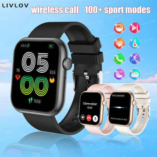 LIVLOV reloj inteligente para hombres y mujeres para hacer/contestar llamadas de pantalla grande - Quierox - Tienda Online
