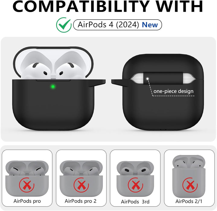 Ljusmicker Funda para AirPods 4 con juego de limpieza, funda protectora de silicona suave - Quierox - Tienda Online