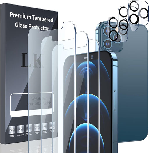 LK Paquete de 3 + 3 protectores de pantalla compatibles con iPhone 12 Pro Max de 6.7" - Quierox - Tienda Online