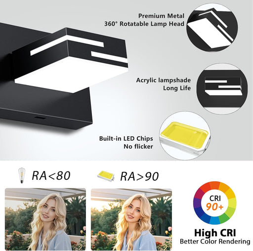 LKHF Lámparas LED modernas para tocador de baño, 3 luces, 5CCT - Quierox - Tienda Online