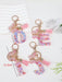 Llavero bohemio de moda para mujer, 1 unidad, con letra inglesa y cristal brillante - Quierox - Tienda Online