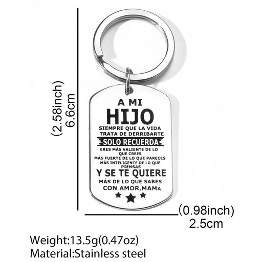 Llavero de acero inoxidable, talismán popular, colgante con letra bellamente grabada - Quierox - Tienda Online
