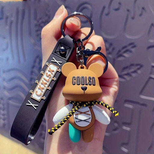 Llavero de conejito con detalle de cinta - PVC, adorable dije de conejo - Quierox - Tienda Online