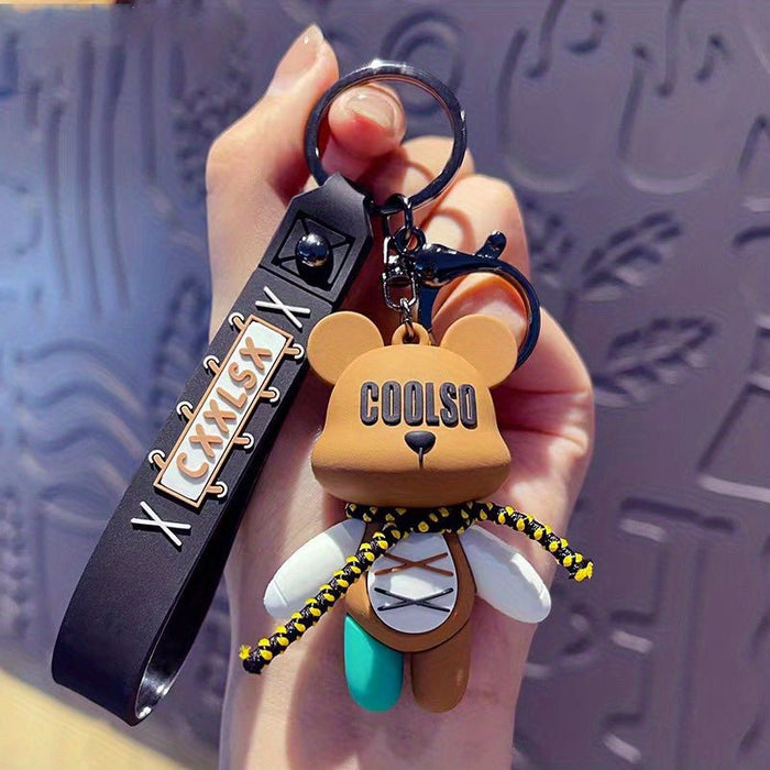 Llavero de conejito con detalle de cinta - PVC, adorable dije de conejo - Quierox - Tienda Online