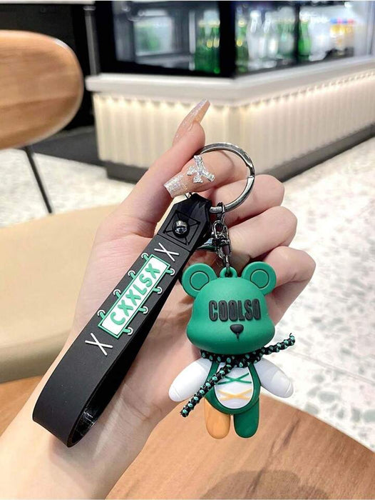 Llavero de conejito con detalle de cinta - PVC, adorable dije de conejo - Quierox - Tienda Online