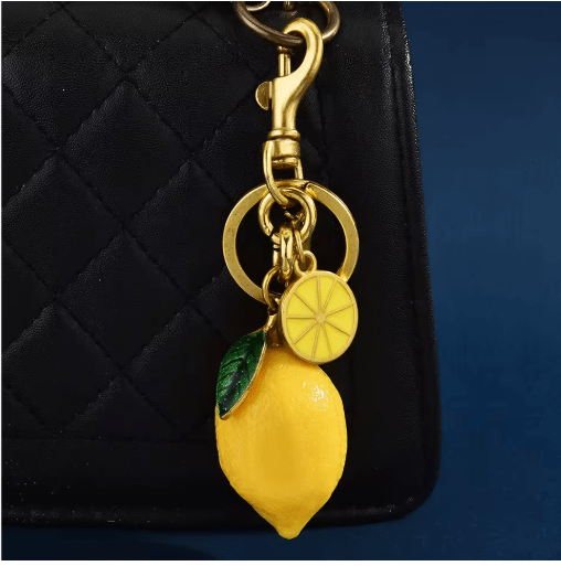 Llavero de Resina de Metal de Fruta de Limón para Bolsa - Quierox - Tienda Online