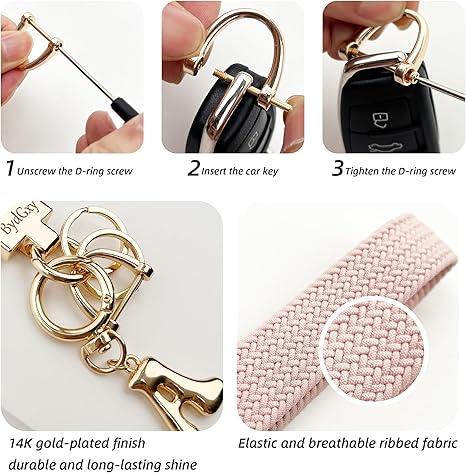 Llavero elástico con inicial J para la muñeca, llaveros para mujer - Quierox - Tienda Online