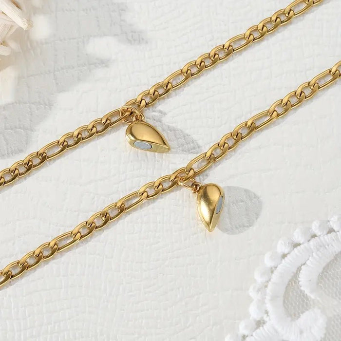 local 2 piezas Conjunto de pulseras de corazón magnético / pulseras de pareja - Quierox - Tienda Online