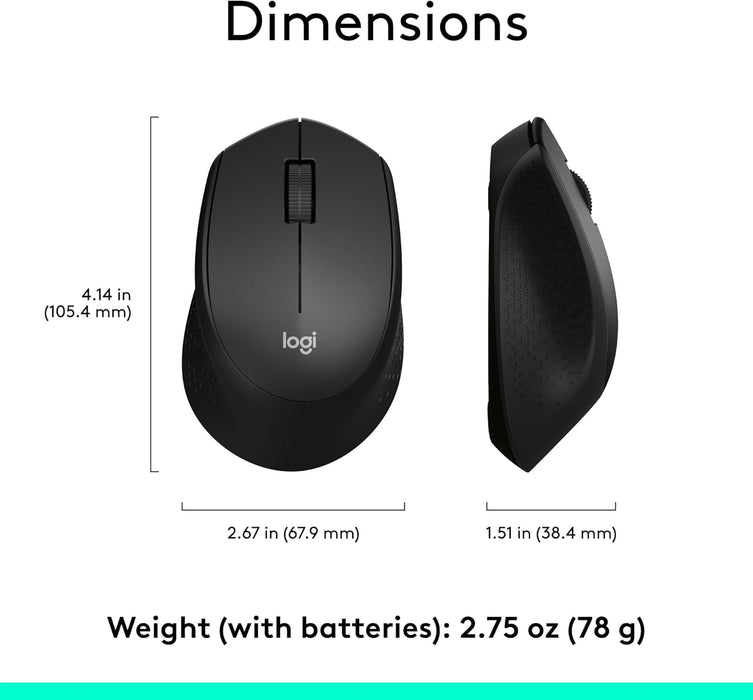 Logitech M330 Silent Plus, mouse inalámbrico grande - Quierox - Tienda Online