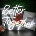 Looklight Better Together - Luz de neón LED con palabras blancas frías, letras alimentadas por USB - Quierox - Tienda Online