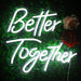 Looklight Better Together - Luz de neón LED con palabras blancas frías, letras alimentadas por USB - Quierox - Tienda Online