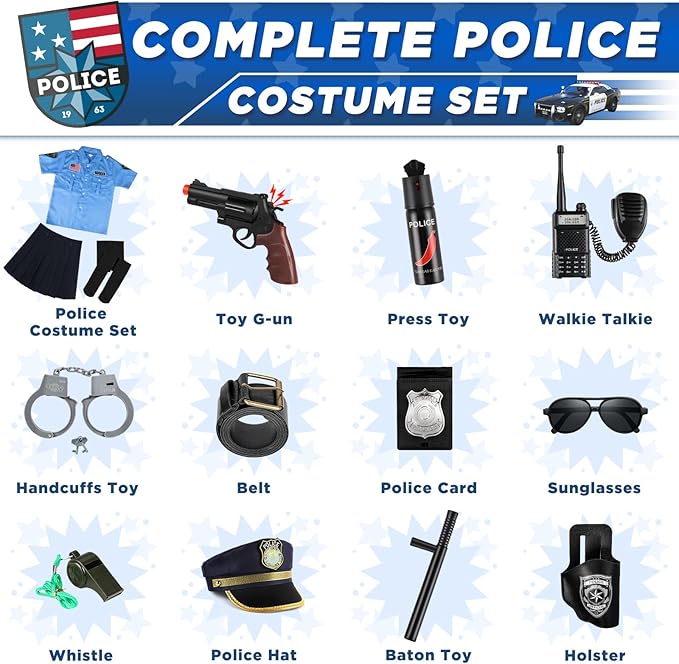 Loscola - Disfraz de oficial de policía de Halloween para niños - Quierox - Tienda Online