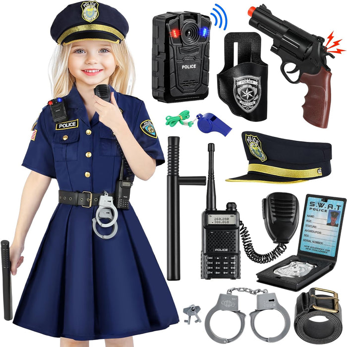 Loscola Disfraz de policía para niñas, disfraz de oficial de policía para niñas - Quierox - Tienda Online