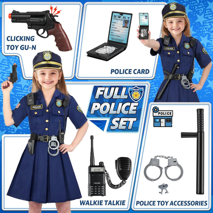 Loscola Disfraz de policía para niñas, disfraz de oficial de policía para niñas - Quierox - Tienda Online