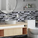 Loseta en muro adhesiva de color blanco y negro para cocina, papel tapiz removible de 11.8 x 78.7 - Quierox - Tienda Online