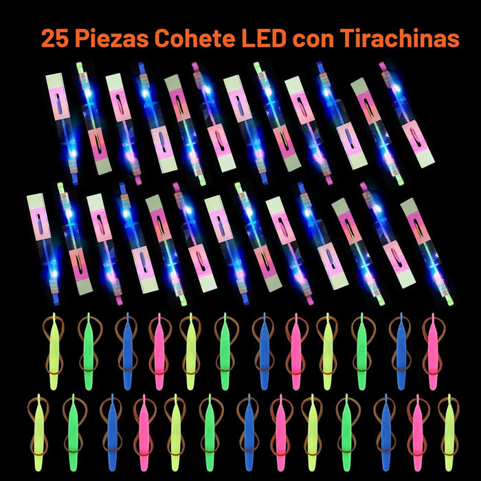 lpvoqpth Juego de 25 juegos de LED voladores, 25 tirachinas - Quierox - Tienda Online