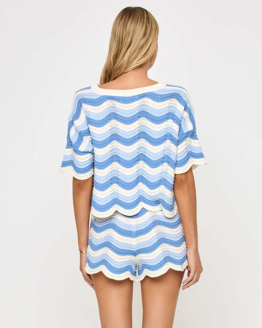 L*Space Make Waves Suéter para mujer, top de punto con dobladillo festoneado - Quierox - Tienda Online