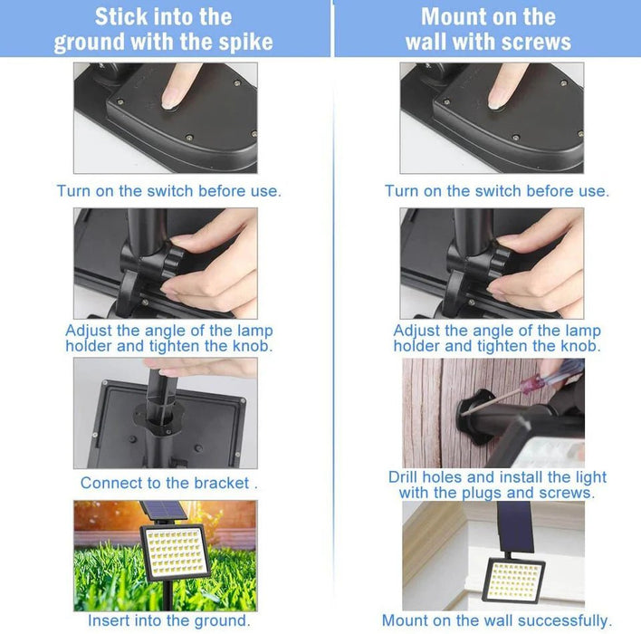Luces de seguridad solares TSUN de 54 LED con panel solar independiente - Quierox - Tienda Online
