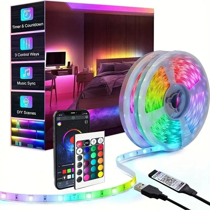 Luces de Tira LED RGB NONZHU 5050 con Control Remoto Inalámbrico por Infrarrojos - Quierox - Tienda Online