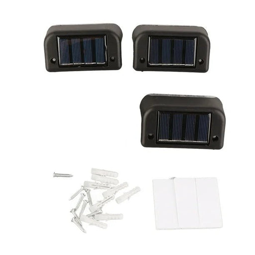 Luces LED impermeables para escaleras para uso en exteriores, alimentadas por energía solar, paquete de 3 - Quierox - Tienda Online