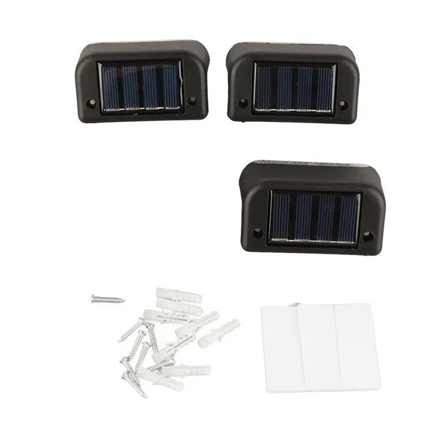 Luces LED impermeables para escaleras para uso en exteriores, alimentadas por energía solar, paquete de 3 - Quierox - Tienda Online