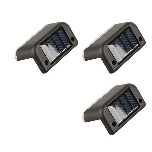 Luces LED impermeables para escaleras para uso en exteriores, alimentadas por energía solar, paquete de 3 - Quierox - Tienda Online