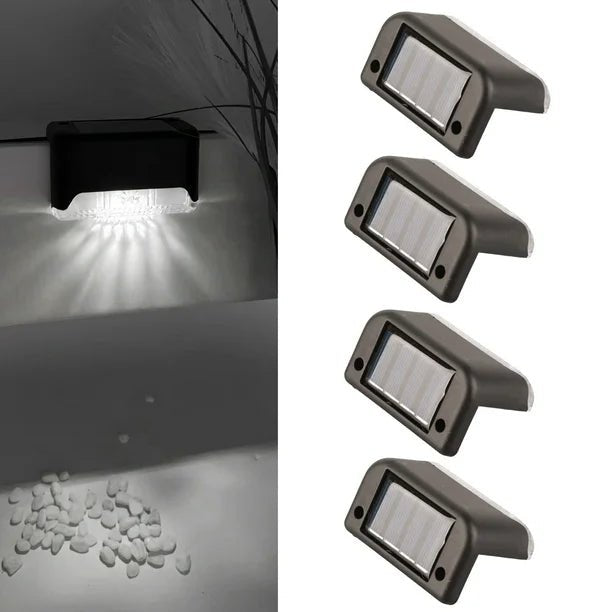 Luces LED impermeables para escaleras para uso en exteriores, alimentadas por energía solar, paquete de 3 - Quierox - Tienda Online