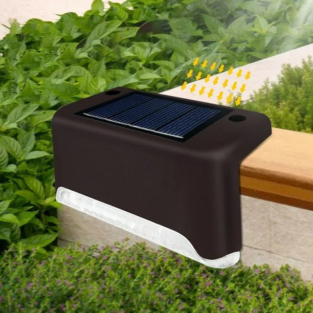 Luces LED impermeables para escaleras para uso en exteriores, alimentadas por energía solar, paquete de 3 - Quierox - Tienda Online