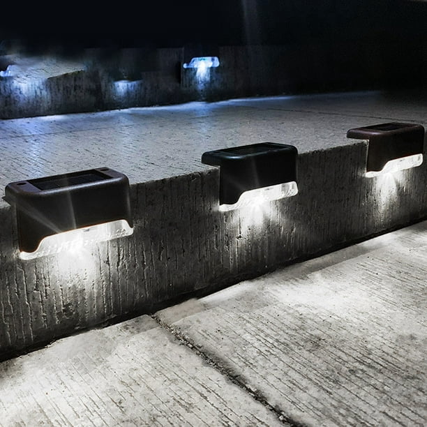 Luces LED impermeables para escaleras para uso en exteriores, alimentadas por energía solar, paquete de 3 - Quierox - Tienda Online