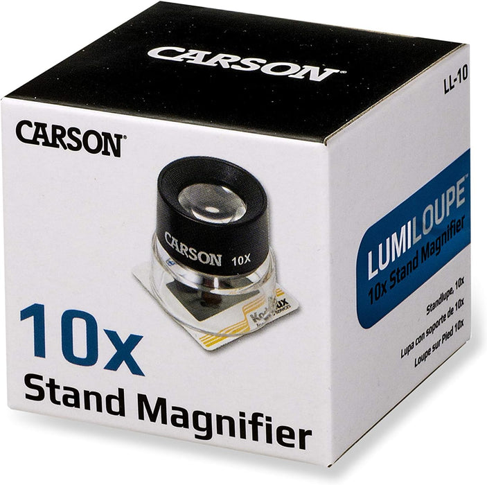 Lupa con soporte Carson LumiLoupe 10X (LL - 10), negra/transparente - Quierox - Tienda Online