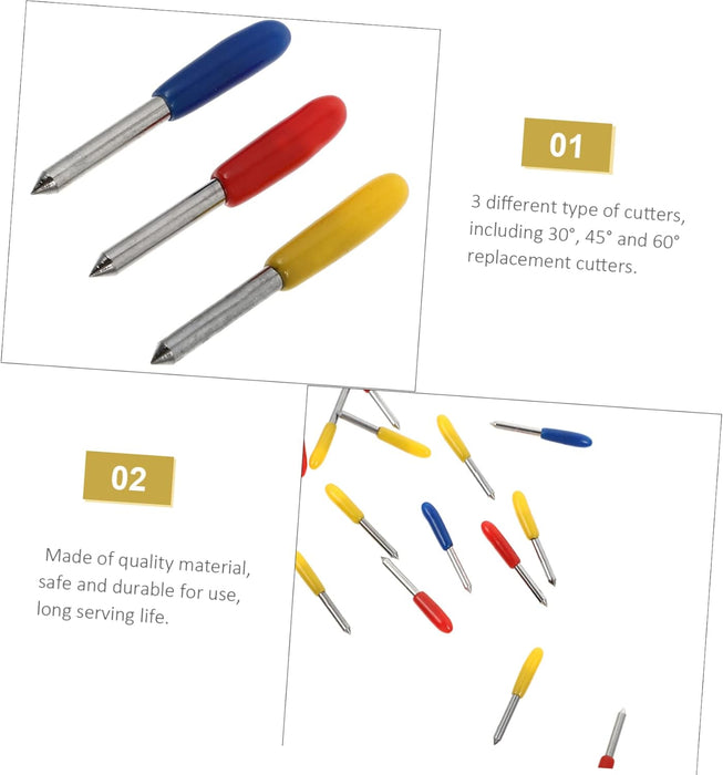 Lurrose Herramienta de corte de tela de vinilo 3 tamaños cortadores de repuesto para máquinas de grabado 50 piezas - Quierox - Tienda Online