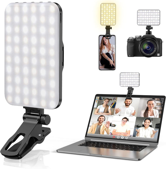 Luz para selfie, 60 LED de 2200 mAh recargable para teléfono celular, 7 modos - Quierox - Tienda Online