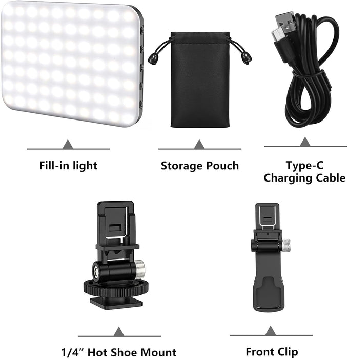 Luz para selfie, 60 LED de 2200 mAh recargable para teléfono celular, 7 modos - Quierox - Tienda Online