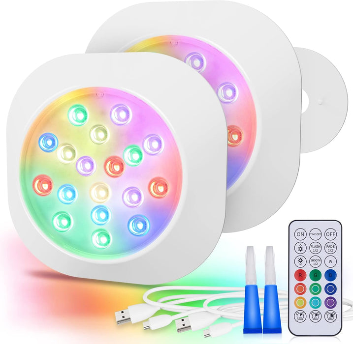 LyLmLe - Luces LED recargables para piscina, RGBW IP68, impermeables, con control - Quierox - Tienda Online