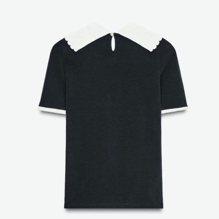 Zara Top negro con contraste