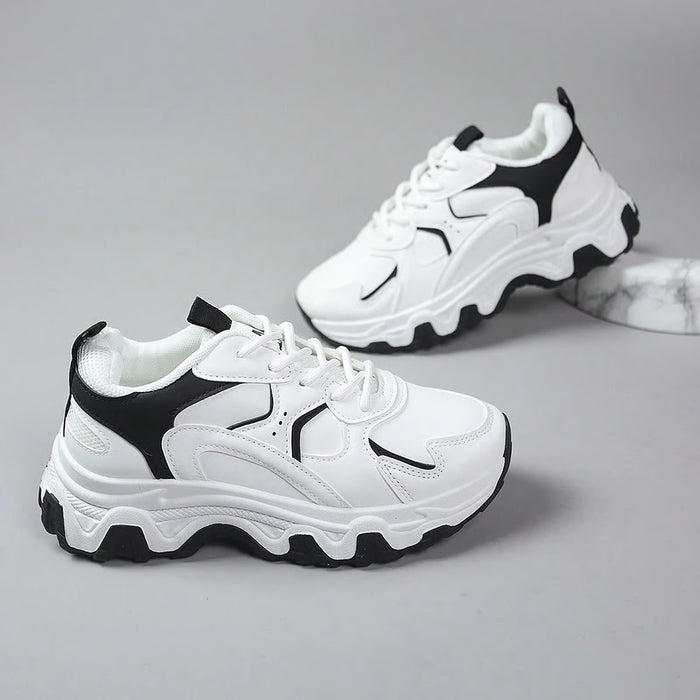 Zapatillas bajas con cordones y bloques de color, ligeras y versátiles