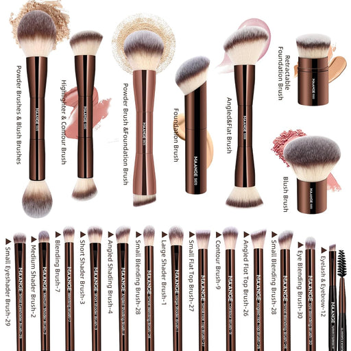 MAANGE 20pcs de brochas de maquillaje , multifuncionales de doble punta. - Quierox - Tienda Online