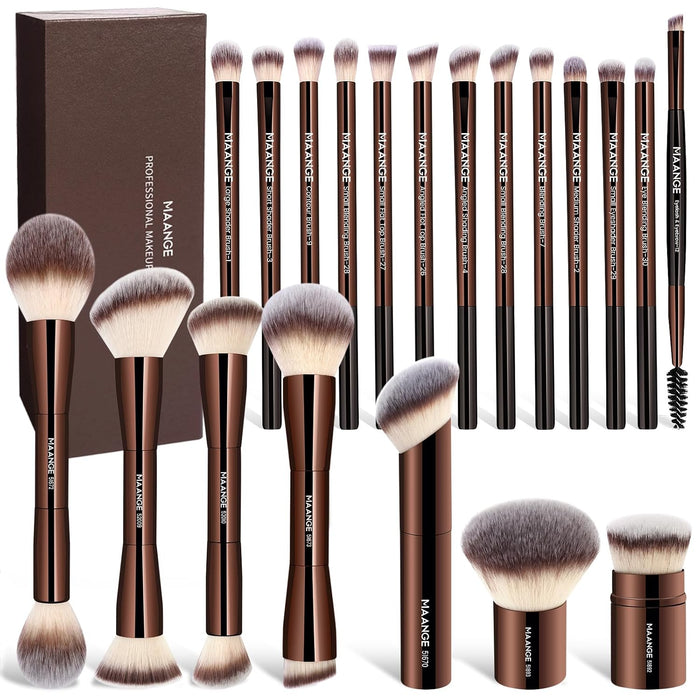 MAANGE 20pcs de brochas de maquillaje , multifuncionales de doble punta. - Quierox - Tienda Online