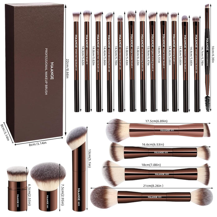 MAANGE 20pcs de brochas de maquillaje , multifuncionales de doble punta. - Quierox - Tienda Online