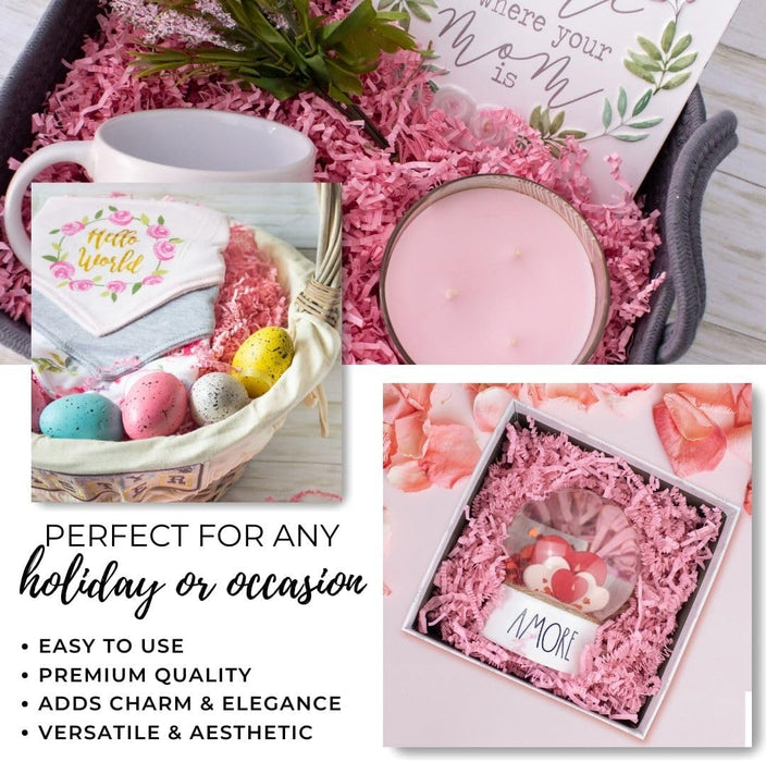 MagicWater Supply Rosa claro - Relleno de triturado con corte arrugado, envolver regalos - Quierox - Tienda Online