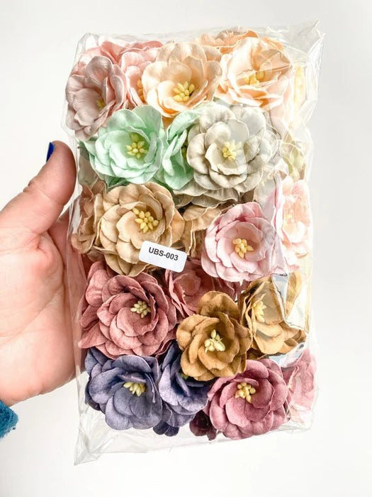 Magnolias Tonos Vintage hechas con Papel Morera Magnolia Rosa - Quierox - Tienda Online