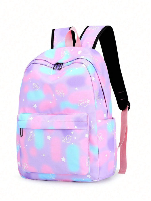 SHEIN Conjunto de mochila 3 en 1 con estampado de cielo estrellado para niños