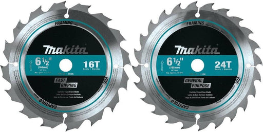 Makita T-01426 Juego de hojas de sierra circular con punta de carburo de 2 piezas de 6-1/2" - Quierox - Tienda Online