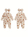 Mameluco de punto gofre con estampado floral y cremallera - Quierox - Tienda Online
