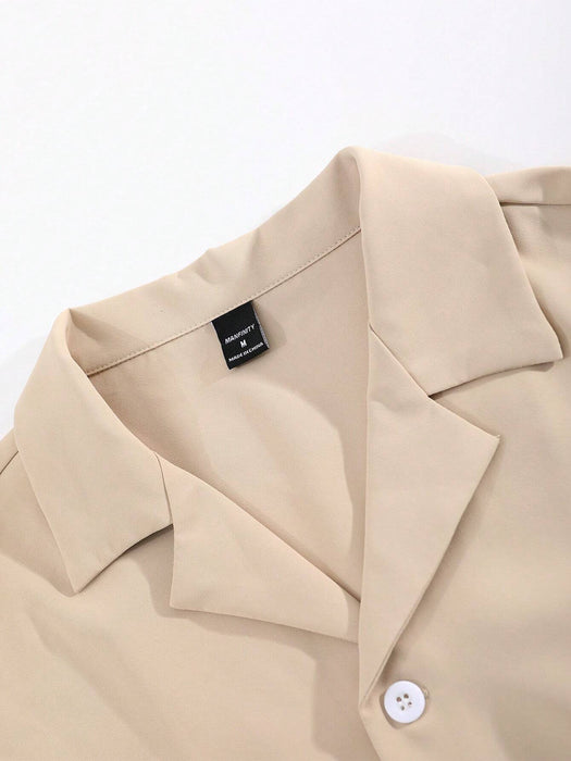 Manfinity Conjunto de camisa y pantalón de cuello vuelto de corte holgado para hombre - Quierox - Tienda Online