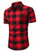 Manfinity Homme Camisa de manga corta con estampado de cuadros para hombres - Quierox - Tienda Online