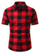Manfinity Homme Camisa de manga corta con estampado de cuadros para hombres - Quierox - Tienda Online